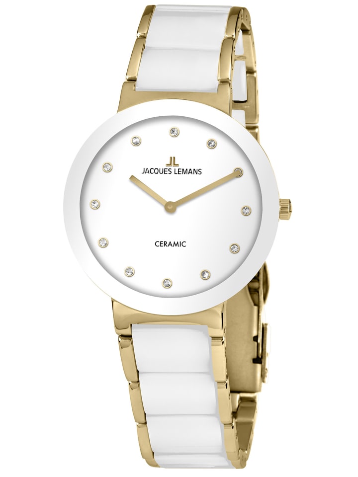 Jacques Lemans Женские часы Monaco, золотисто-белая керамика
Jacques Lemans Женские часы Monaco, золотисто-белая керамика