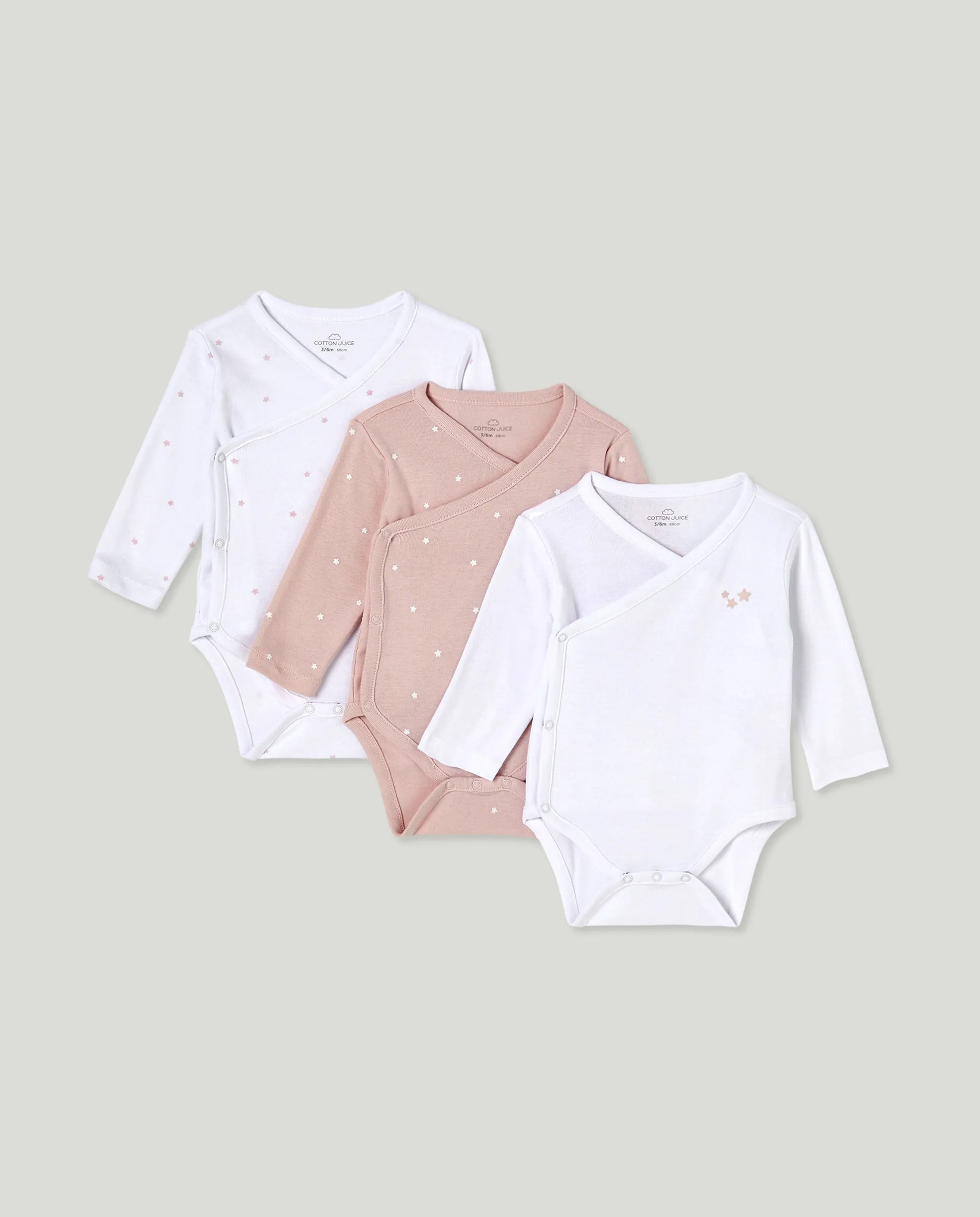 Набор из 3 боди для малышей "Фантазия" Cotton Juice, розовый
Набор из 3 боди для малышей "Фантазия" Cotton Juice, розовый