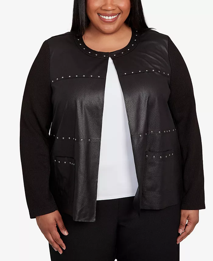 Куртка Plus Size, как обычно, с отделкой из свитера Alfred Dunner, черный
Куртка Plus Size, как обычно, с отделкой из свитера Alfred Dunner, черный