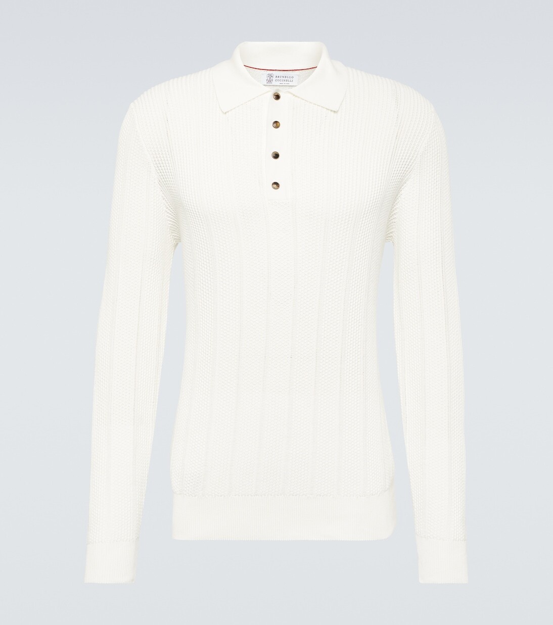 Хлопковый свитер-поло Brunello Cucinelli, белый
Хлопковый свитер-поло Brunello Cucinelli, белый