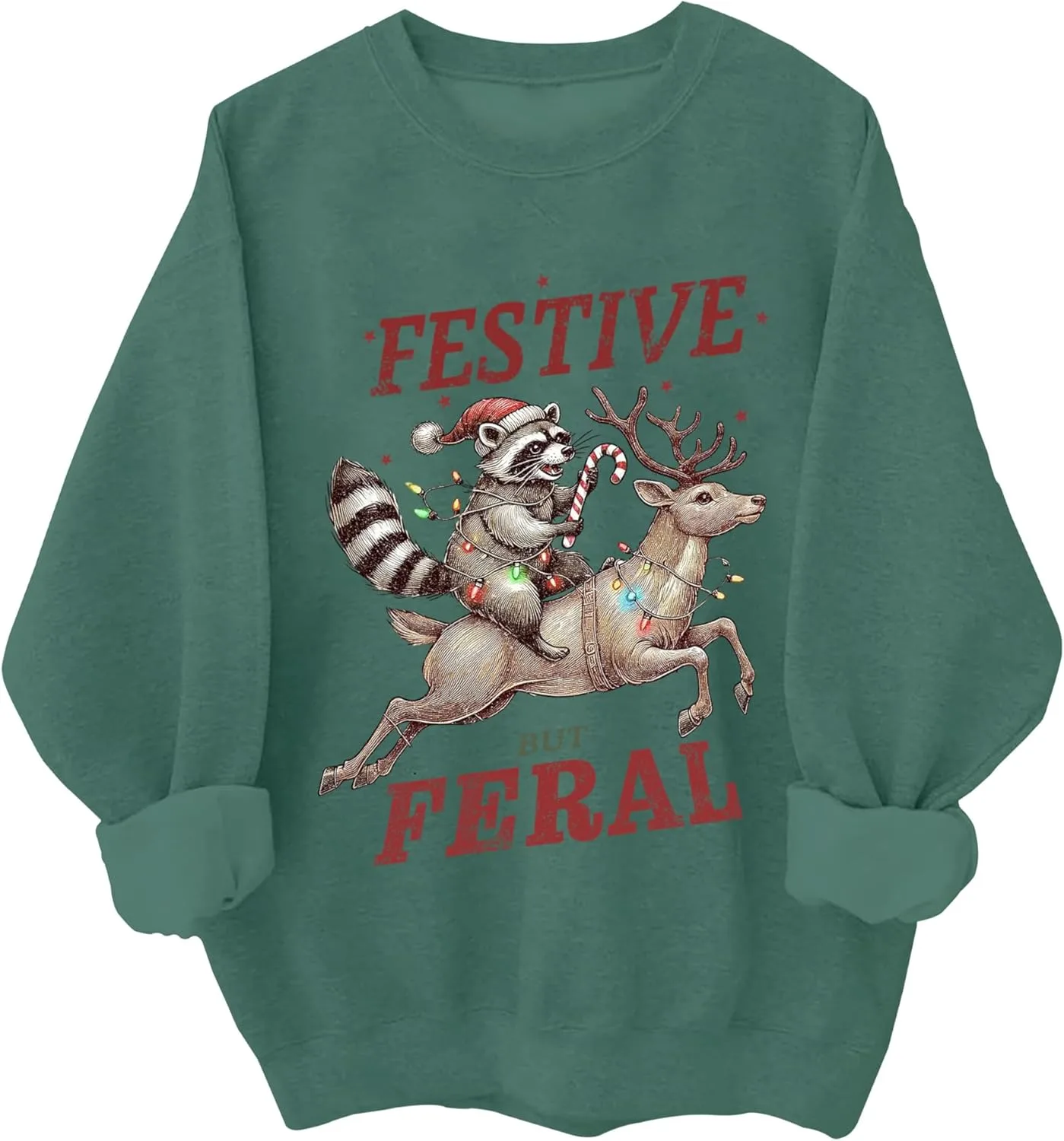 Свитшут Festive But Feral с капюшоном-енотом Kzggs
Свитшут Festive But Feral с капюшоном-енотом Kzggs