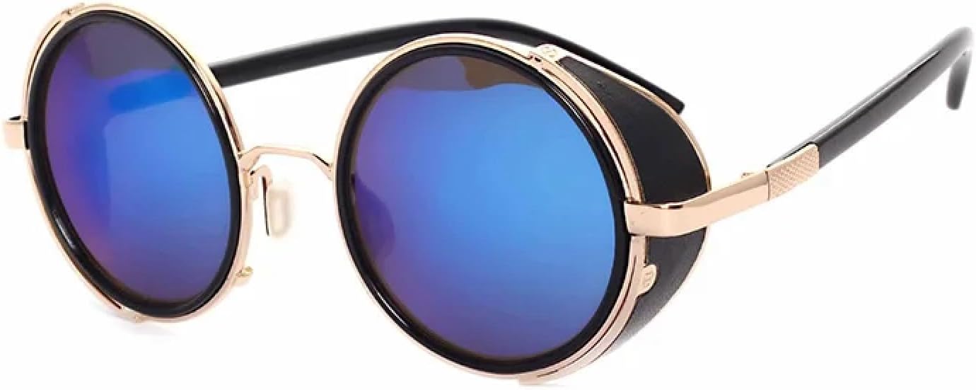 Винтажные женские солнцезащитные очки в стиле стимпанк ретро с покрытием, мужские круглые солнцезащитные очки в стиле панк с защитой от УФ-излучения UV400 TVTBBVV, Golden Blue
Винтажные женские солнцезащитные очки в стиле стимпанк ретро с покрытием, мужские круглые солнцезащитные очки в стиле панк с защитой от УФ-излучения UV400 TVTBBVV, Golden Blue