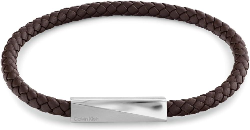 Мужские украшения Calvin Klein - Черный кожаный браслет с культовым логотипом - Современная элегантность - Премиум-мода на каждый день - Подарок для него, Chocolate
Мужские украшения Calvin Klein - Черный кожаный браслет с культовым логотипом - Современная элегантность - Премиум-мода на каждый день - Подарок для него, Chocolate