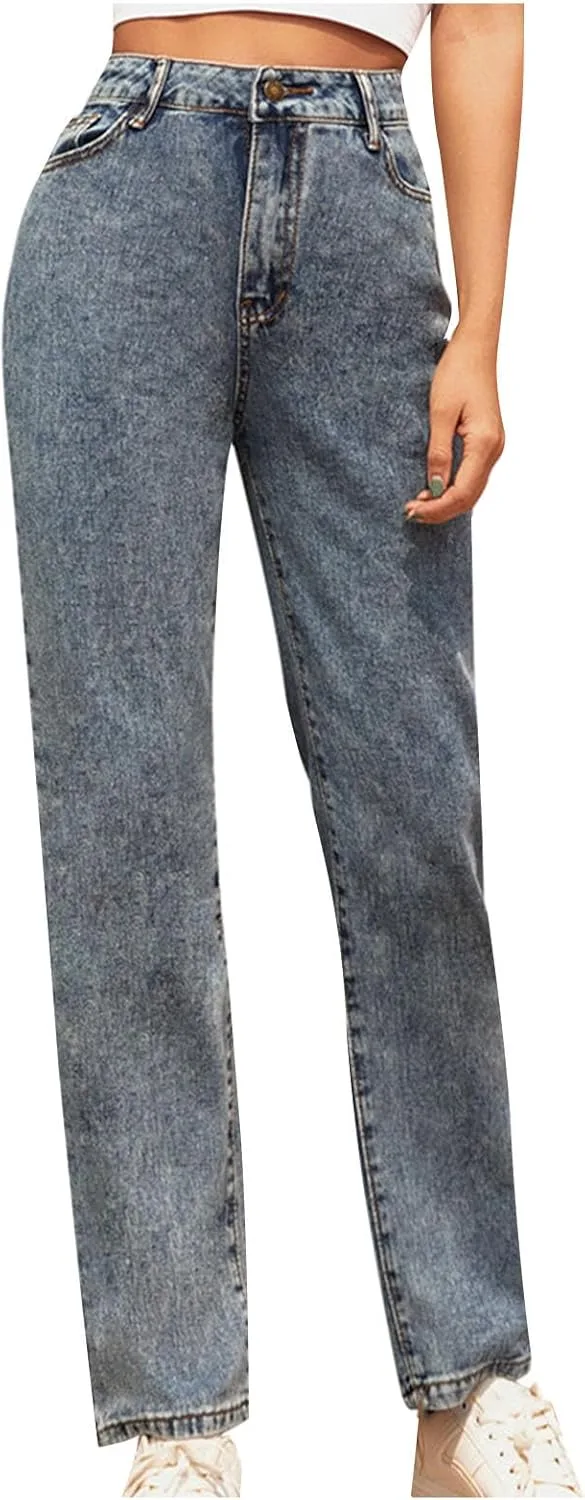 XUNRYAN женские джинсы прямого кроя с потертостями, высокая посадка
XUNRYAN женские джинсы прямого кроя с потертостями, высокая посадка