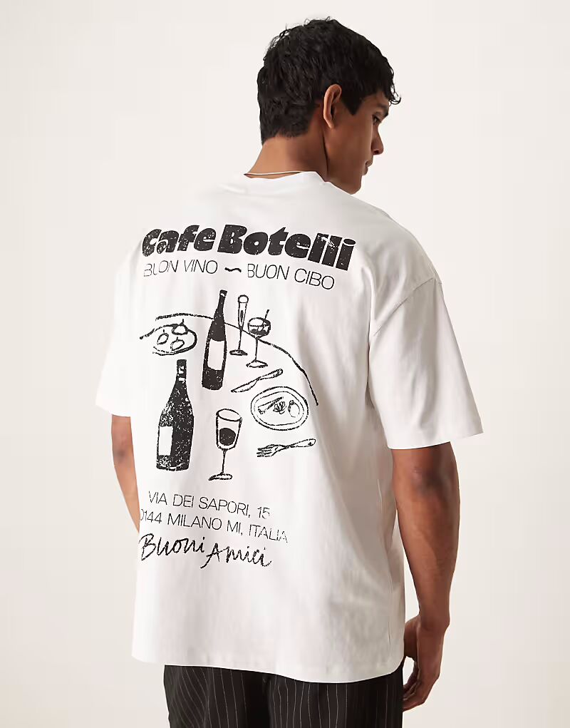 Футболка свободного кроя ASOS DESIGN с принтом кафе белого цвета
Футболка свободного кроя ASOS DESIGN с принтом кафе белого цвета