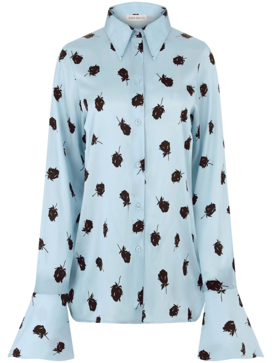 Рубашка с цветочным принтом Nina Ricci, синий 
Рубашка с цветочным принтом Nina Ricci, синий