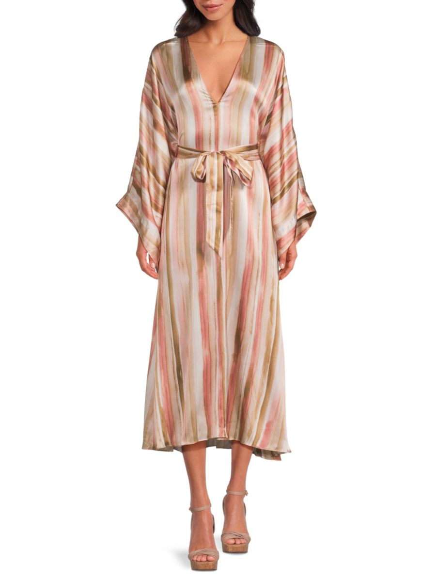 Шелковое платье-миди в полоску Xanthe Cami NYC, розовый/мульти
Шелковое платье-миди в полоску Xanthe Cami NYC, розовый/мульти