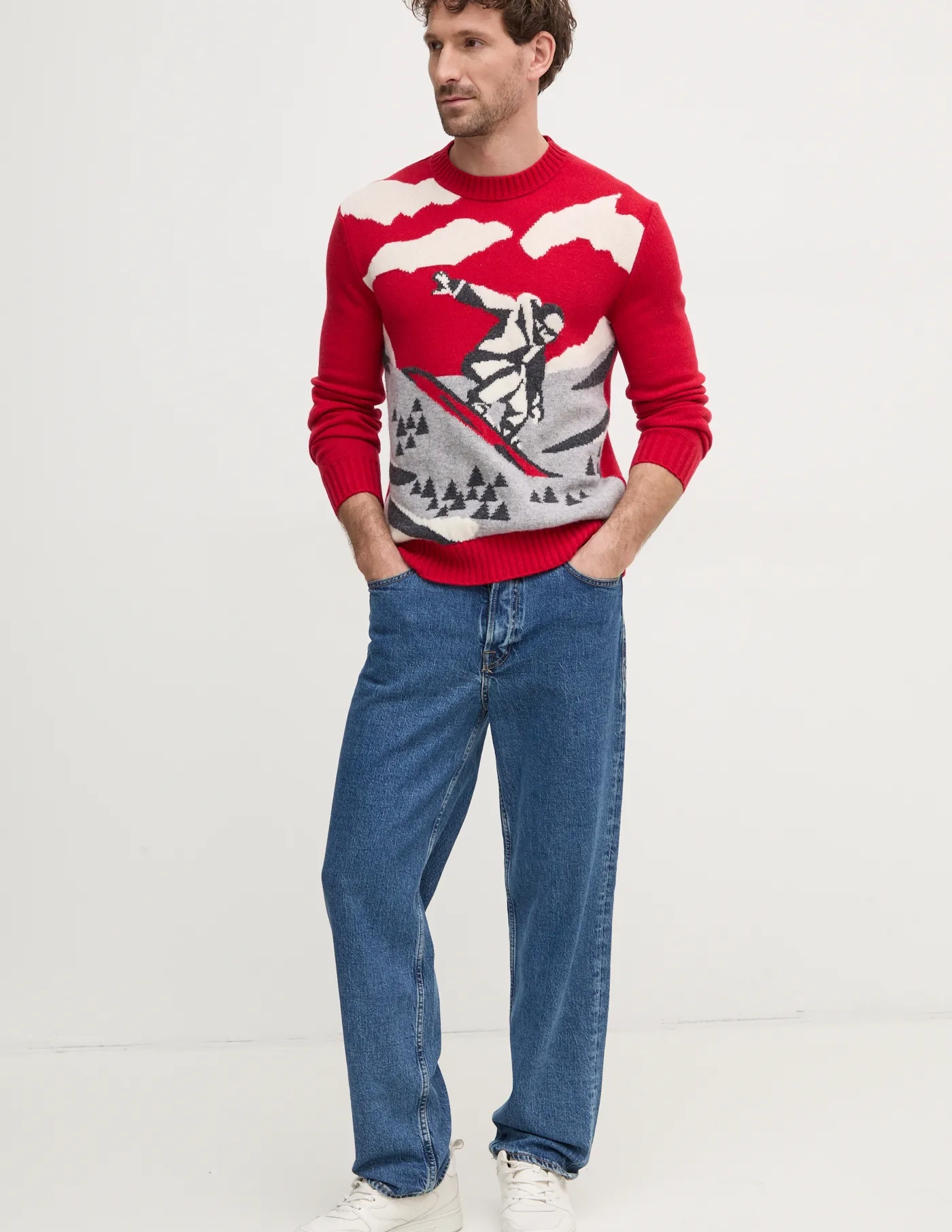 Шерстяной свитер United Colors of Benetton, красный 
Шерстяной свитер United Colors of Benetton, красный