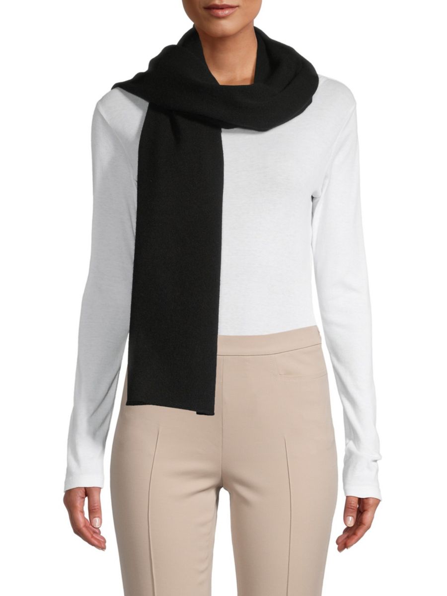 Вязаный шарф из вареного кашемира Vince, черный
Вязаный шарф из вареного кашемира Vince, черный