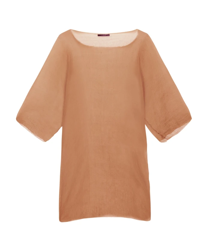 Шелковая блузка с прямым вырезом. Cortana, коричневый
Шелковая блузка с прямым вырезом. Cortana, коричневый