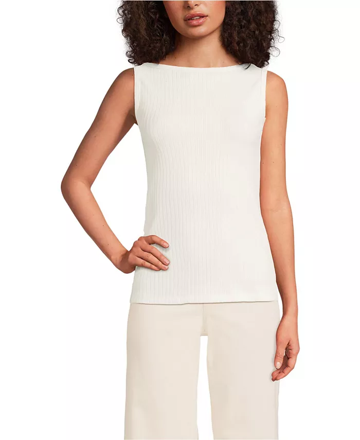 Женская майка без рукавов с узким вырезом и отделкой в рубчик Lands' End, слоновая кость/кремовый
Женская майка без рукавов с узким вырезом и отделкой в рубчик Lands' End, слоновая кость/кремовый