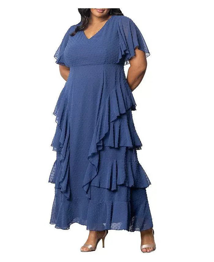 Вечернее платье Plus Size Tour de Flounce Kiyonna, синий
Вечернее платье Plus Size Tour de Flounce Kiyonna, синий