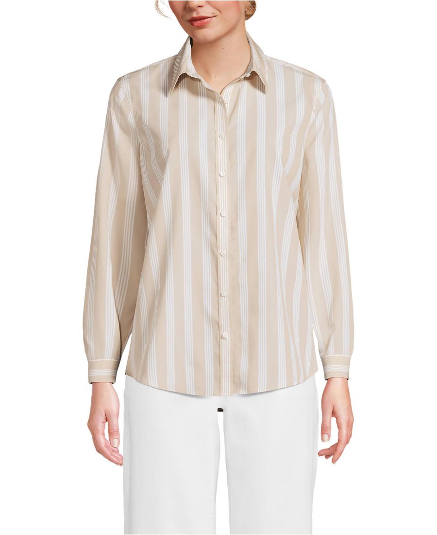 Женская рубашка без глажки на пуговицах спереди Lands' End, Champagne quad stripe
Женская рубашка без глажки на пуговицах спереди Lands' End, Champagne quad stripe