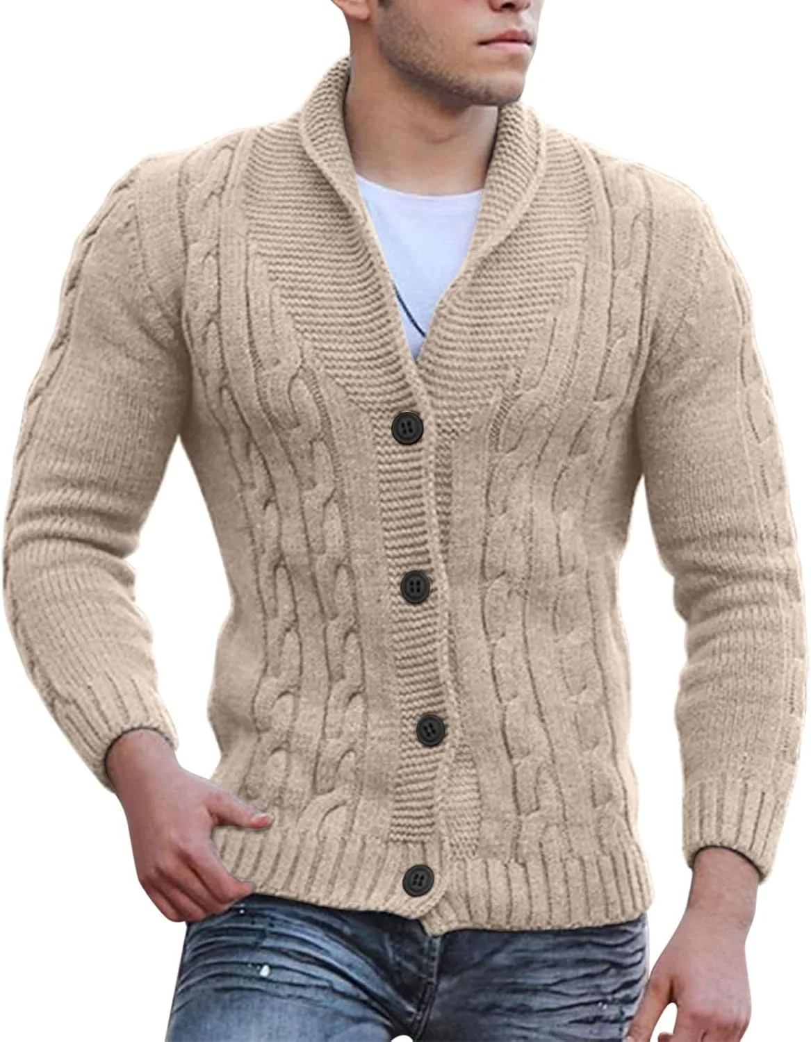 Кардиган мужской Color Block с воротником-шалью XuttHJH
Кардиган мужской Color Block с воротником-шалью XuttHJH