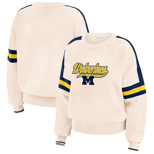 Женский свитер Michigan Wolverines в полоску с аппликацией Wear By Erin Andrews
Женский свитер Michigan Wolverines в полоску с аппликацией Wear By Erin Andrews