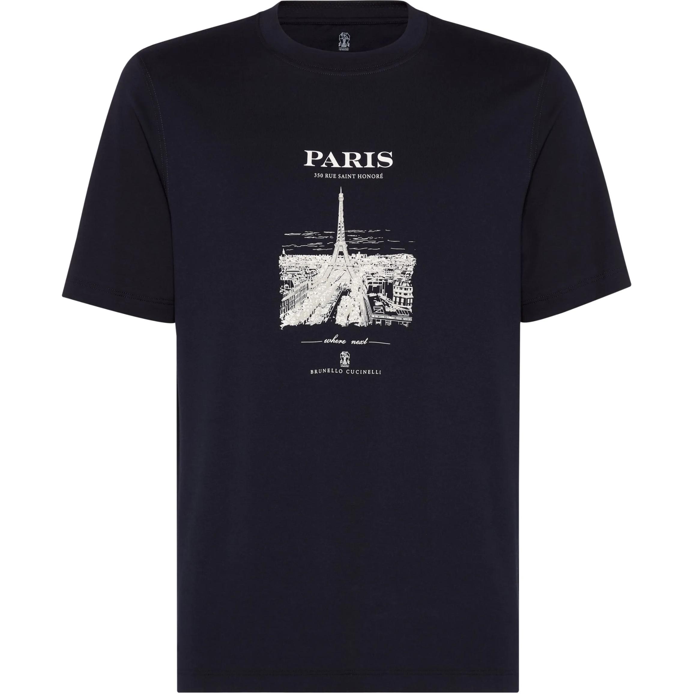 Хлопковая футболка Paris с графическим принтом Brunello Cucinelli, синий
Хлопковая футболка Paris с графическим принтом Brunello Cucinelli, синий