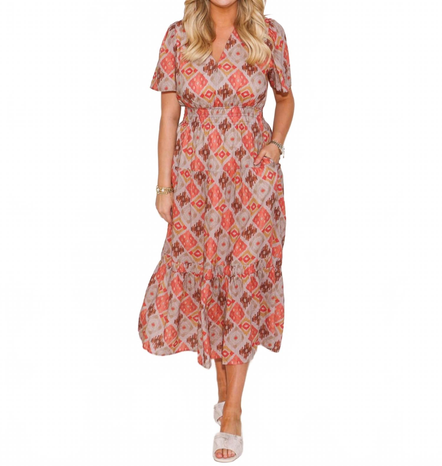 Smocked Waist Tiered Print Maxi Dress THML
Smocked Waist Tiered Print Maxi Dress THML