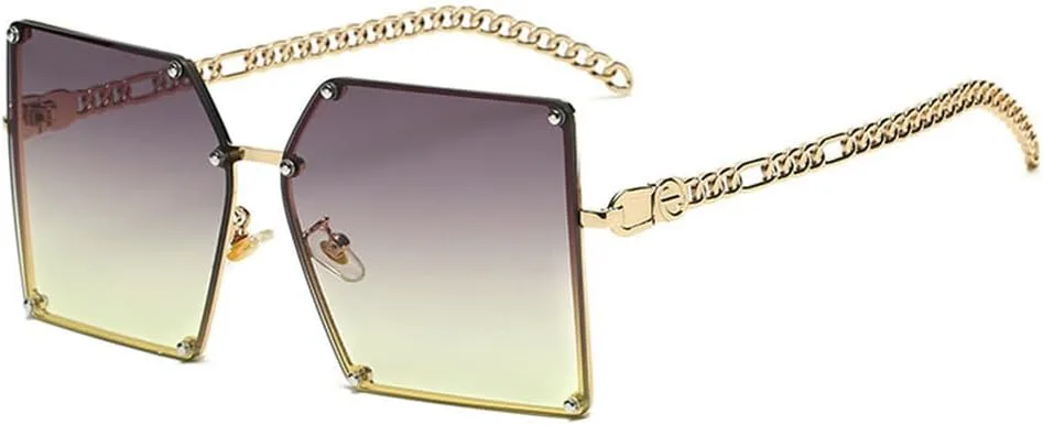 Солнцезащитные очки с градиентным переходом цвета, металлическая оправа большого размера, заклепки на стекле, дужки из сплава, оправа в виде цепочки KTUCN, Grey Green
Солнцезащитные очки с градиентным переходом цвета, металлическая оправа большого размера, заклепки на стекле, дужки из сплава, оправа в виде цепочки KTUCN, Grey Green