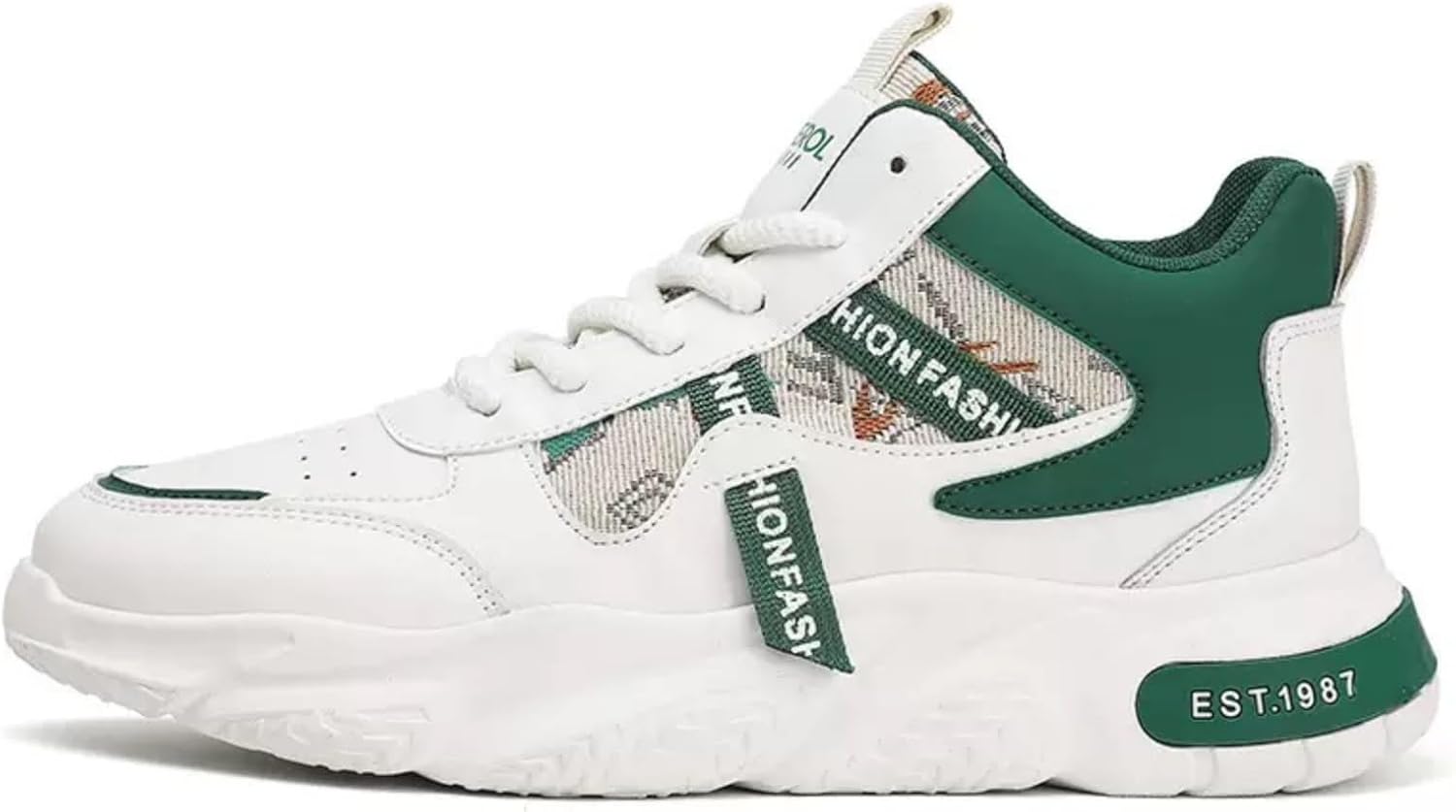 Женские и мужские кроссовки Mid-Top Y2K с массивной подошвой Ретро баскетбольная обувь Уличная мода Спортивные с поддержкой лодыжки Для прогулок Macefil, белый/зеленый
Женские и мужские кроссовки Mid-Top Y2K с массивной подошвой Ретро баскетбольная обувь Уличная мода Спортивные с поддержкой лодыжки Для прогулок Macefil, белый/зеленый