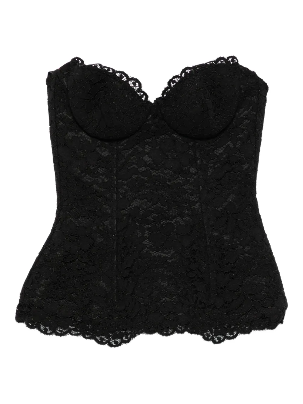 Топ-бюстье с кружевом Costarellos, черный
Топ-бюстье с кружевом Costarellos, черный