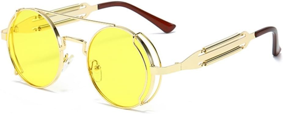 Мужские солнцезащитные очки в стиле стимпанк с круглыми красными линзами, женские солнцезащитные очки в стиле панк с черными металлическими и готическими линзами, защита от ультрафиолета UV400 VFDHN, 4 Gold Yellow
Мужские солнцезащитные очки в стиле стимпанк с круглыми красными линзами, женские солнцезащитные очки в стиле панк с черными металлическими и готическими линзами, защита от ультрафиолета UV400 VFDHN, 4 Gold Yellow