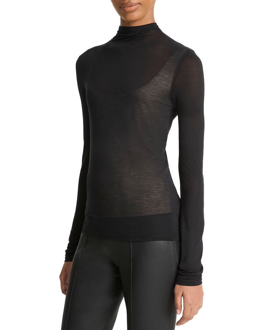 Винс Топ с полупрозрачным воротником-стойкой Vince, черный
Винс Топ с полупрозрачным воротником-стойкой Vince, черный