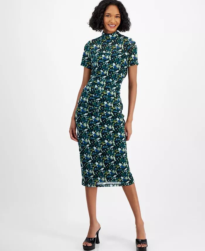 Женское сетчатое платье-миди с высоким воротником и короткими рукавами Bar III, зеленый
Женское сетчатое платье-миди с высоким воротником и короткими рукавами Bar III, зеленый