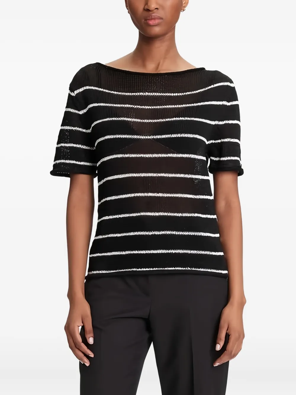 Полосатая футболка с вырезом-лодочкой Tommy Hilfiger, черный
Полосатая футболка с вырезом-лодочкой Tommy Hilfiger, черный