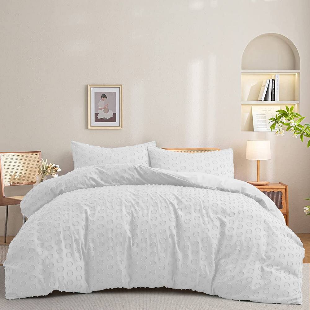 Unikome Ultra Soft Круглый стеганый комплект жаккардовых пододеяльников с клипсами, белый
Unikome Ultra Soft Круглый стеганый комплект жаккардовых пододеяльников с клипсами, белый