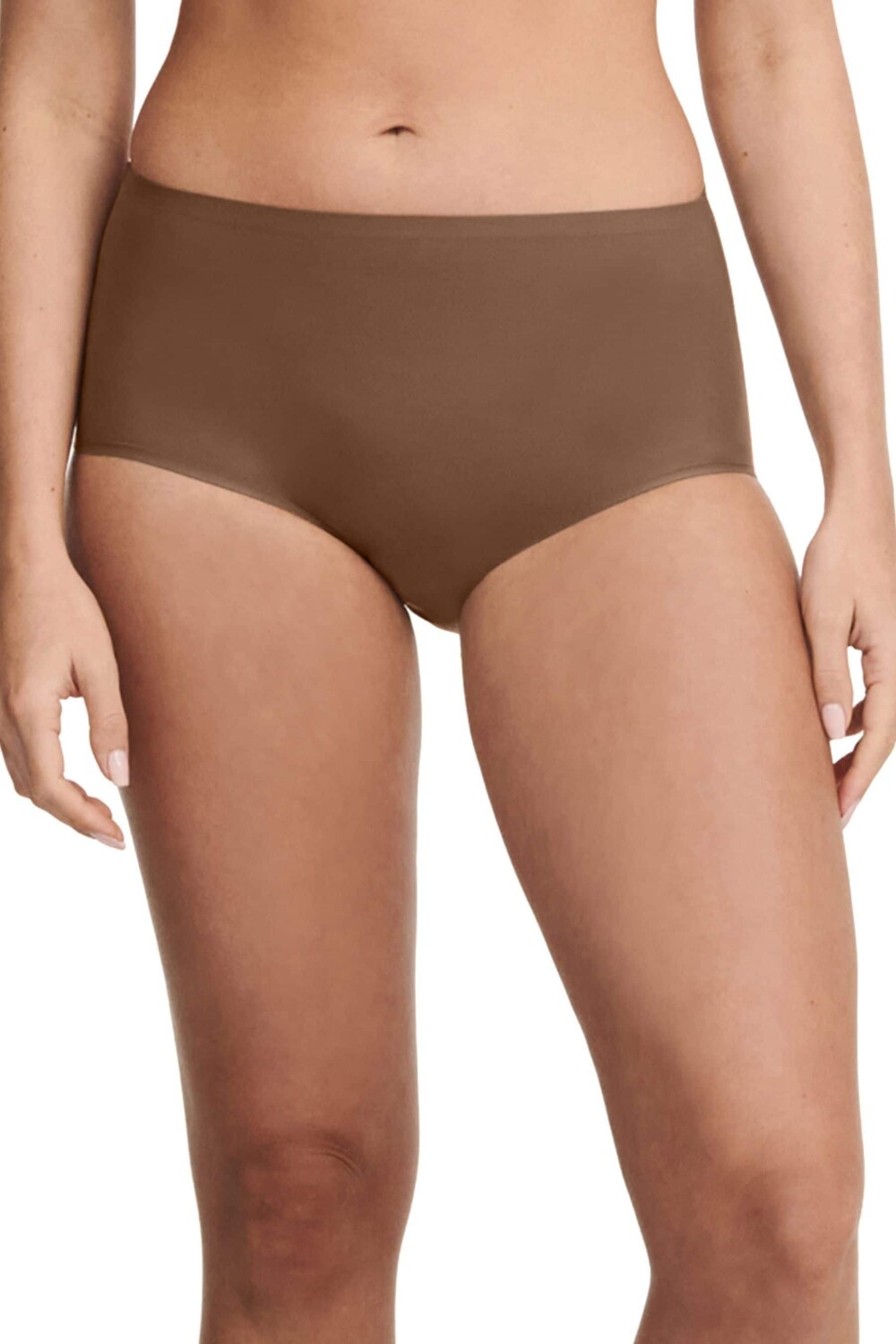 Бесшовные мягкие трусики с завышенной талией одного размера эластичные Chantelle, коричневый
