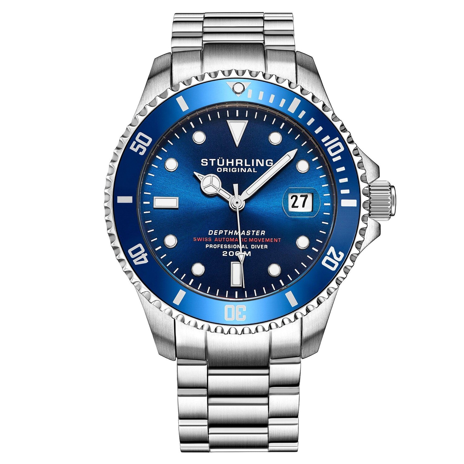 Lumina Swiss автоматические дайверские часы Depthmaster 42 мм с браслетом из нержавеющей стали STÜHRLING Original, синий
Lumina Swiss автоматические дайверские часы Depthmaster 42 мм с браслетом из нержавеющей стали STÜHRLING Original, синий