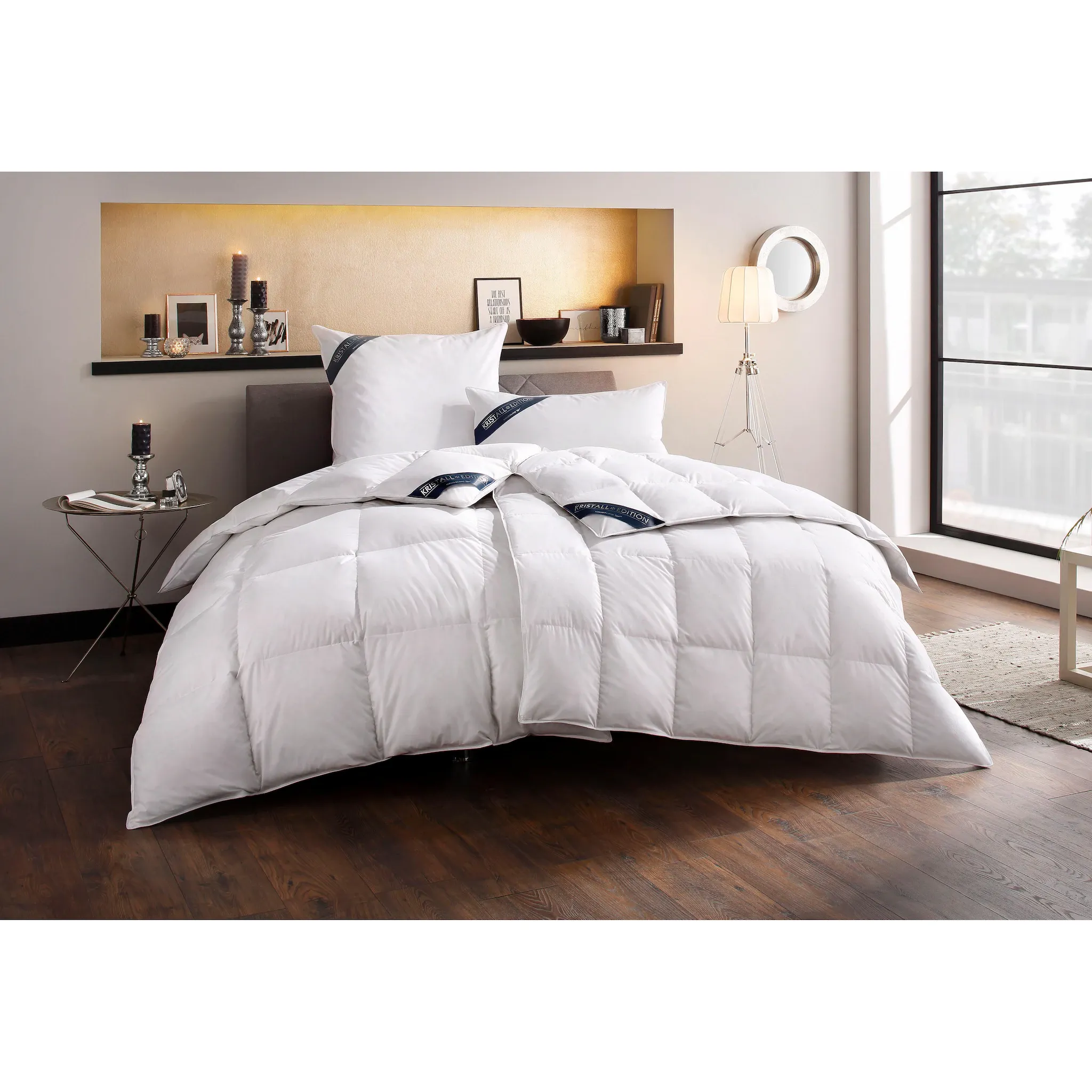 Пуховое одеяло + подушка Haeussling «Kristall Edition», (экономный комплект), экономный комплект разных классов тепла, белый
Пуховое одеяло + подушка Haeussling «Kristall Edition», (экономный комплект), экономный комплект разных классов тепла, белый