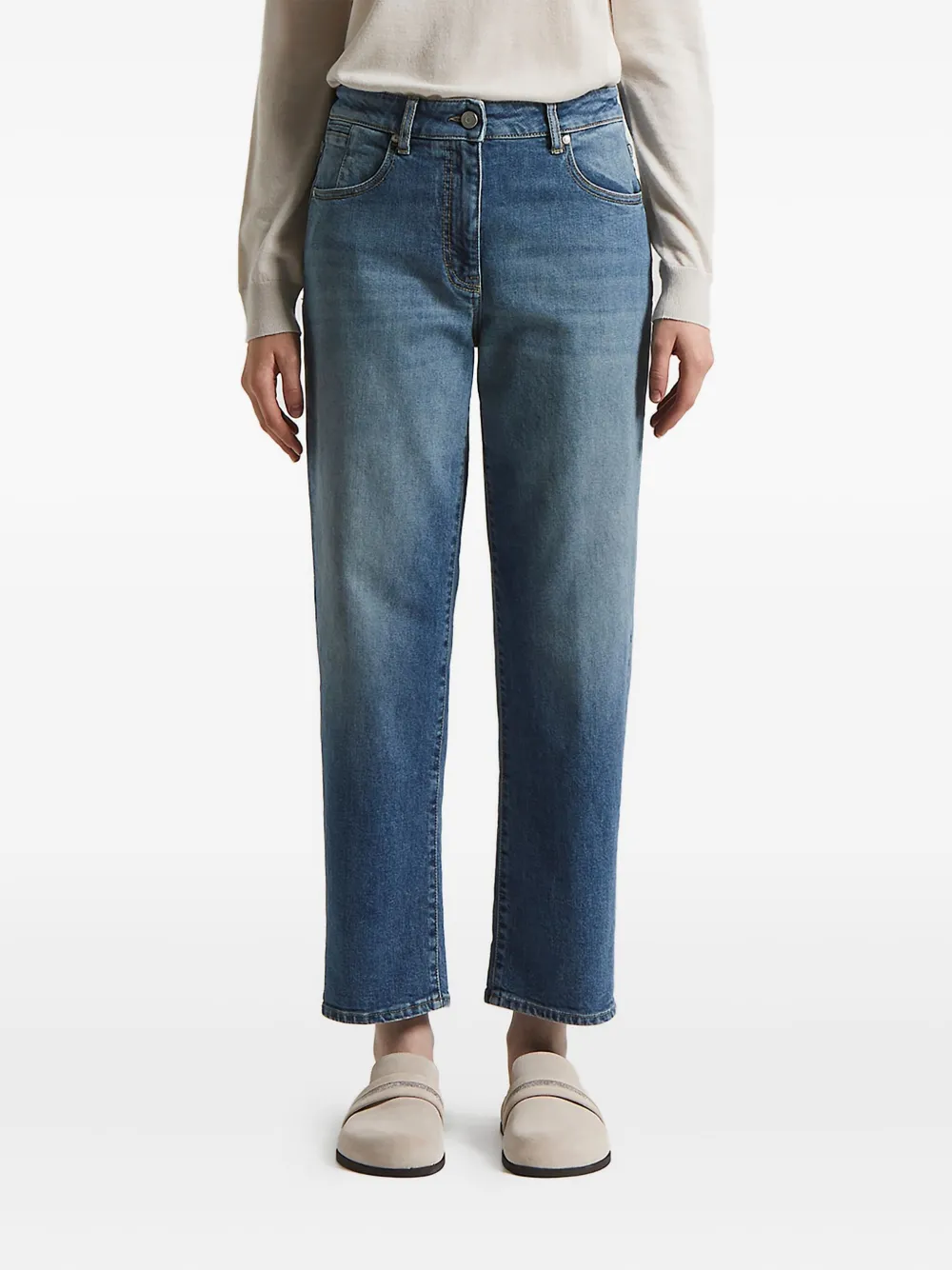 Джинсы с пятью карманами и нашивкой-логотипом Peserico, синий
Джинсы с пятью карманами и нашивкой-логотипом Peserico, синий