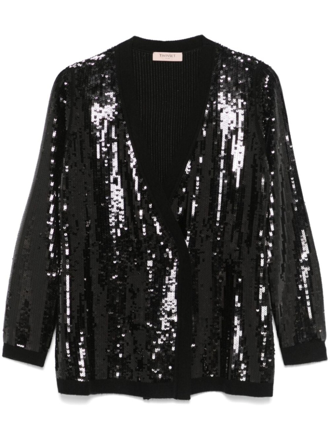 TWINSET двубортный кардиган с пайетками, черный
TWINSET двубортный кардиган с пайетками, черный