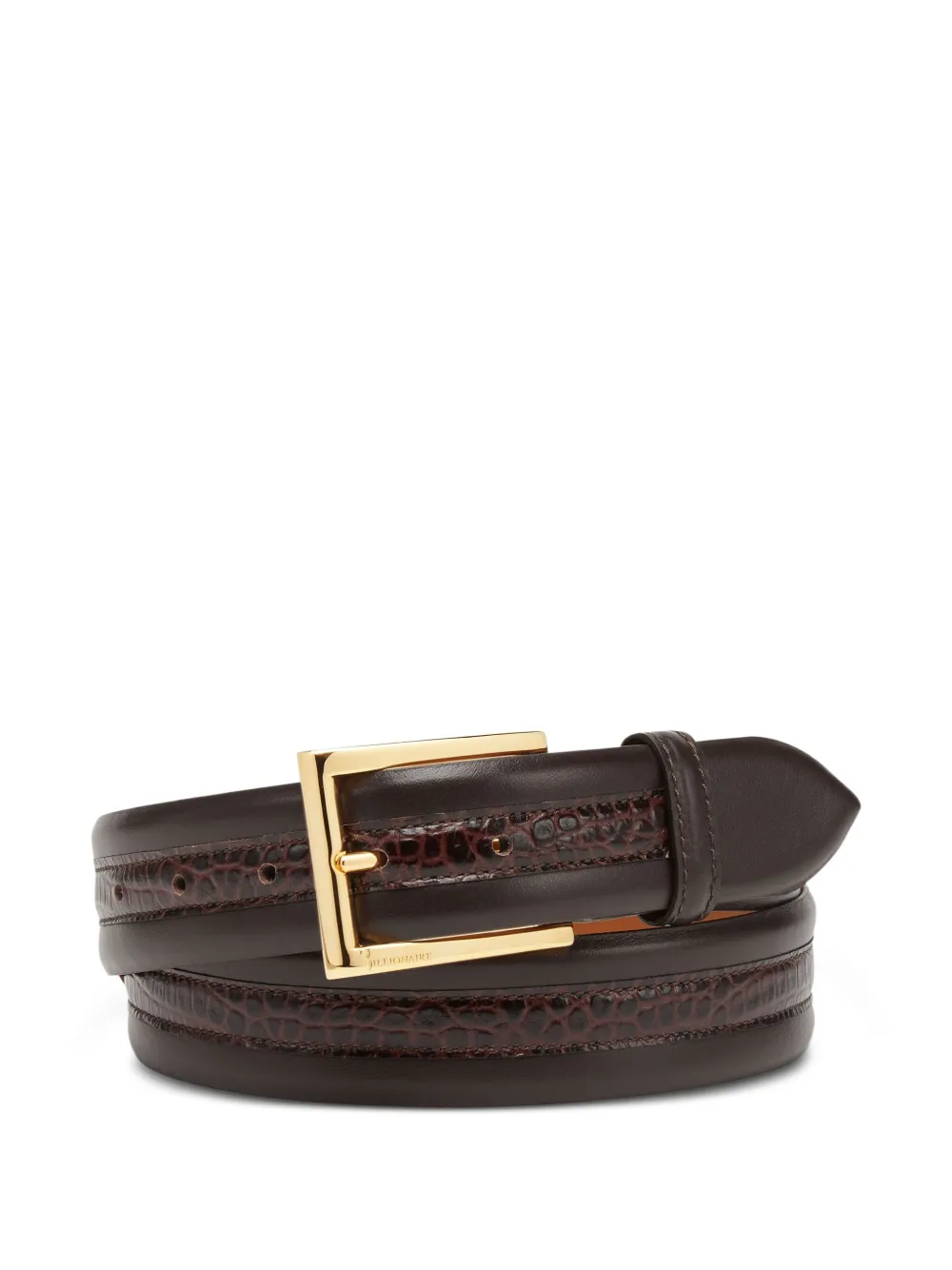 Ремень с тиснением под кожу крокодила Billionaire, коричневый
Ремень с тиснением под кожу крокодила Billionaire, коричневый