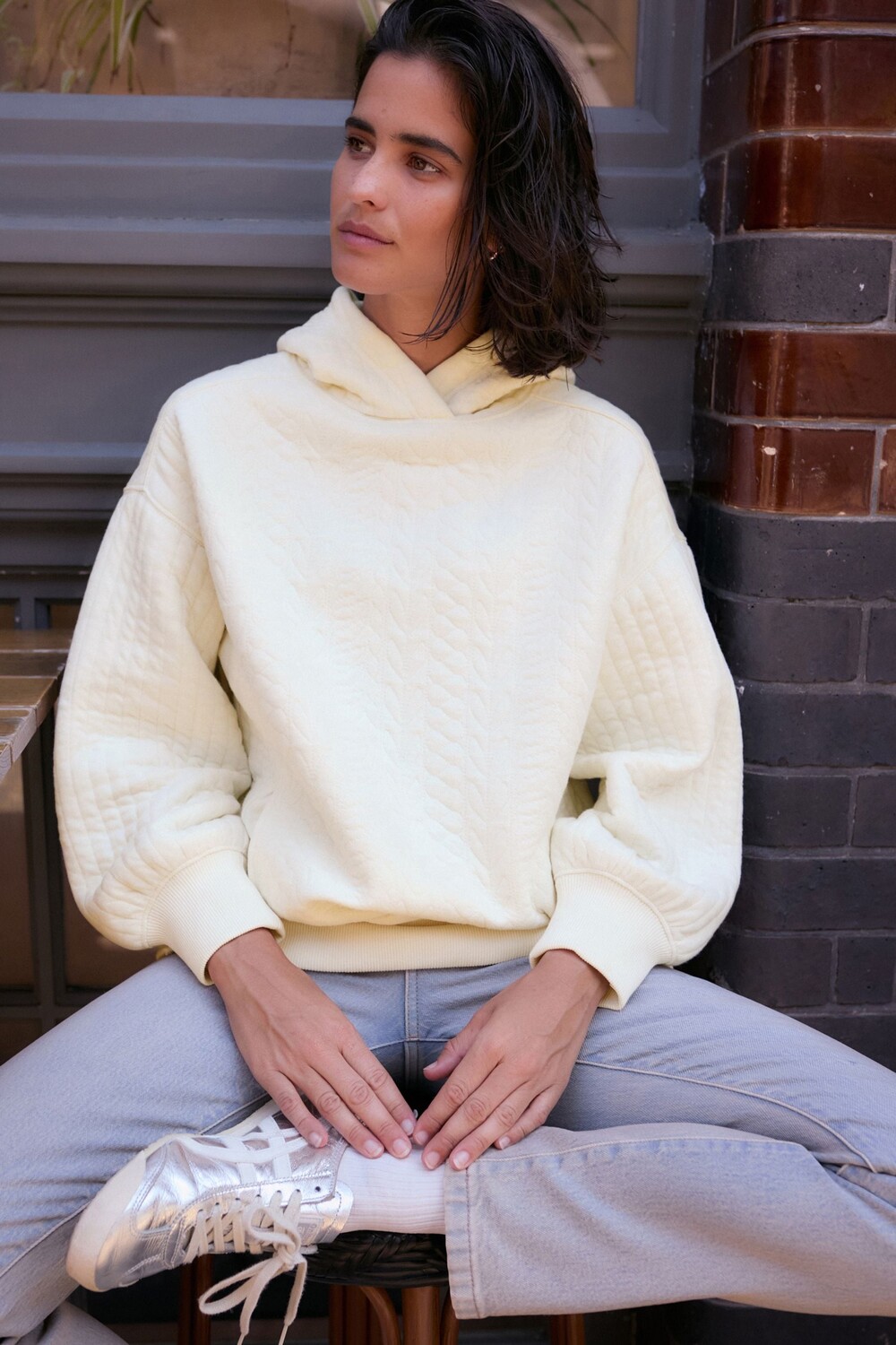 Стеганая стираная толстовка с капюшоном Next, экрю
Стеганая стираная толстовка с капюшоном Next, экрю