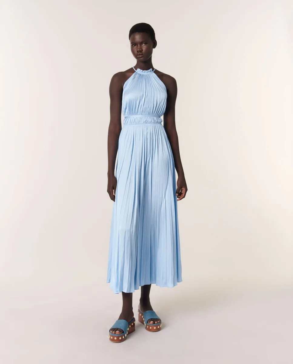 Длинное плиссированное платье Maje, голубой
Длинное плиссированное платье Maje, голубой