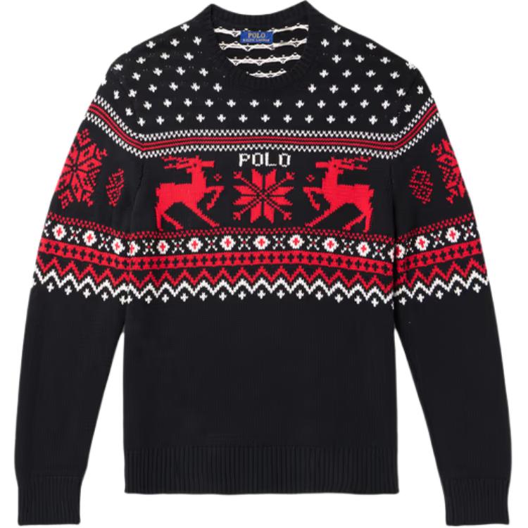 Свитер с интарсией в виде оленя Polo Ralph Lauren, черный 
Свитер с интарсией в виде оленя Polo Ralph Lauren, черный