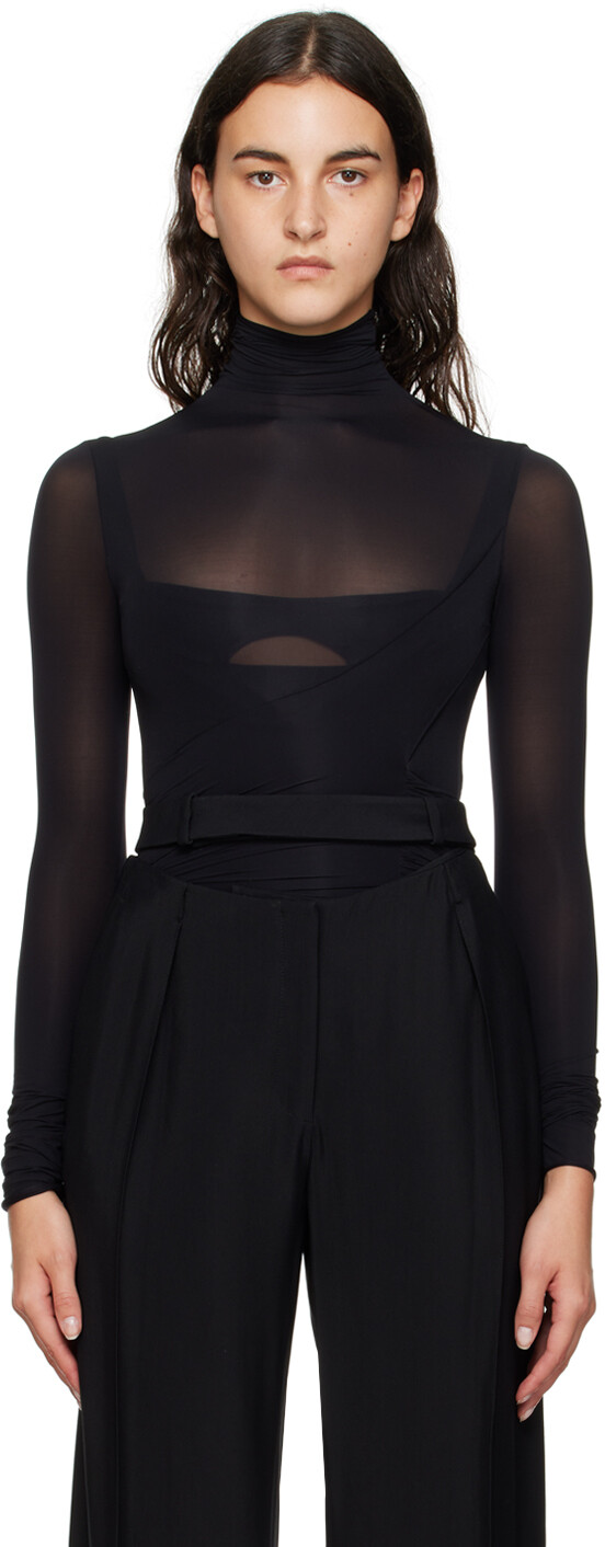 Черное боди со сборками Mugler
Черное боди со сборками Mugler