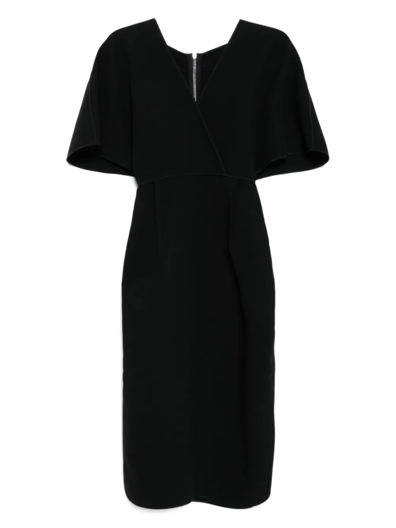 Платье с V-образным вырезом и короткими рукавами Maticevski, черный 
Платье с V-образным вырезом и короткими рукавами Maticevski, черный