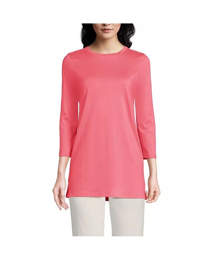 Женская хлопковая туника Supima с рукавом 3/4 Lands' End, розовый
Женская хлопковая туника Supima с рукавом 3/4 Lands' End, розовый
