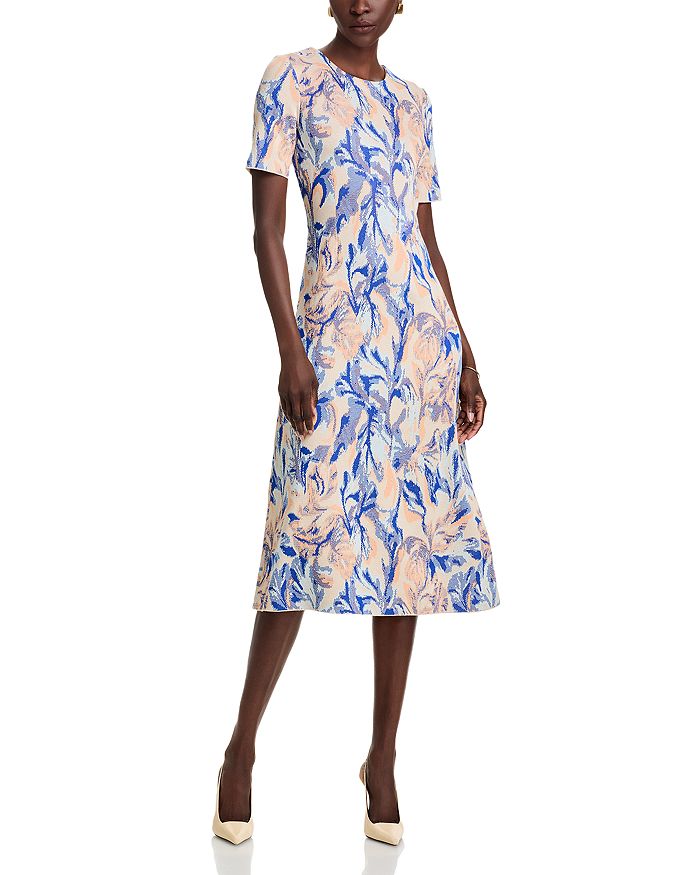 Печатное трикотажное платье трапеция Misook, синий
Печатное трикотажное платье трапеция Misook, синий