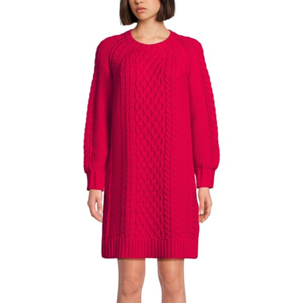 Женское платье-свитер с круглым вырезом и косым плетением Lands' End, цвет heritage red
Женское платье-свитер с круглым вырезом и косым плетением Lands' End, цвет heritage red