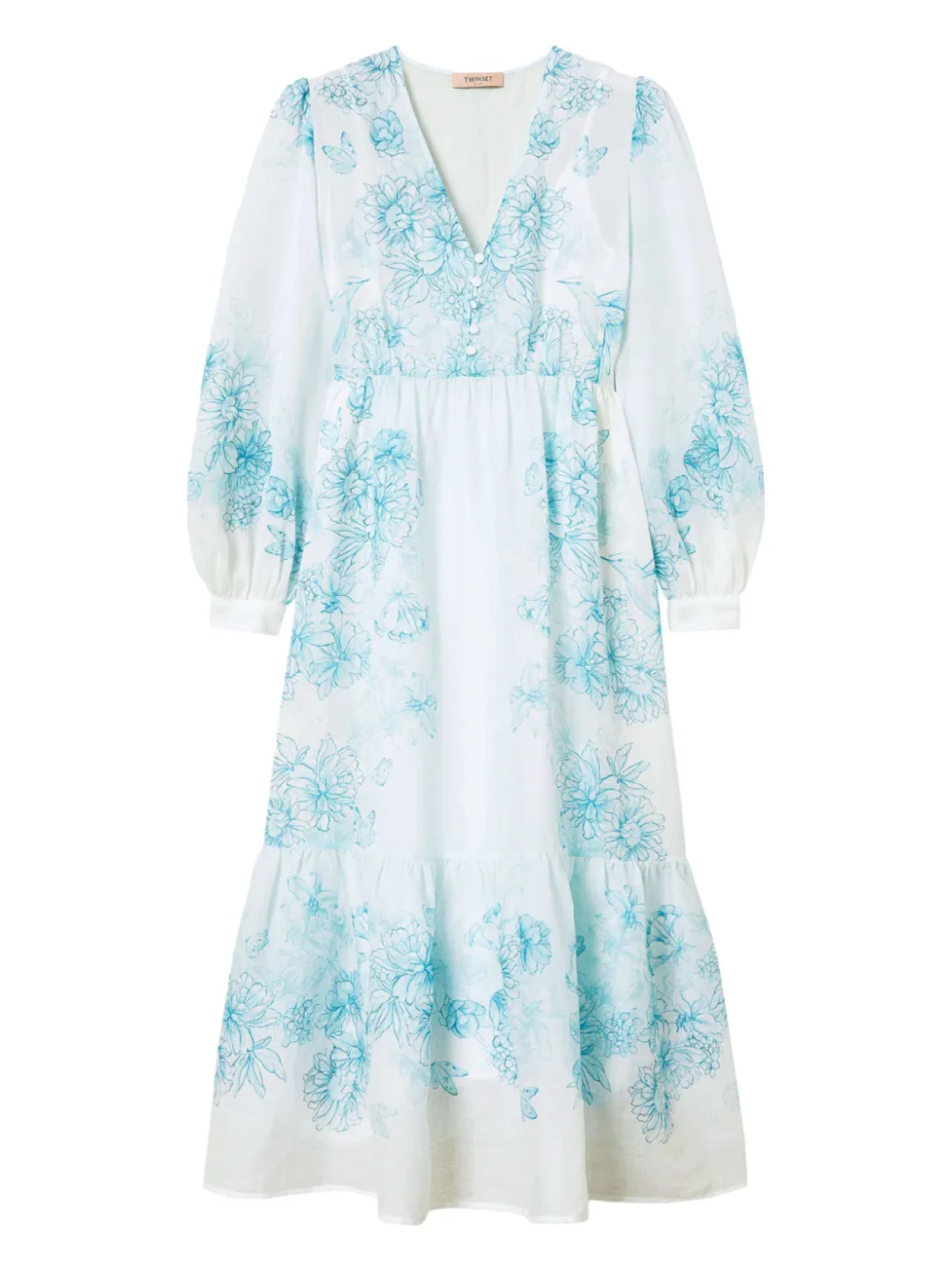 Платье с цветочным принтом TWINSET, белый
Платье с цветочным принтом TWINSET, белый