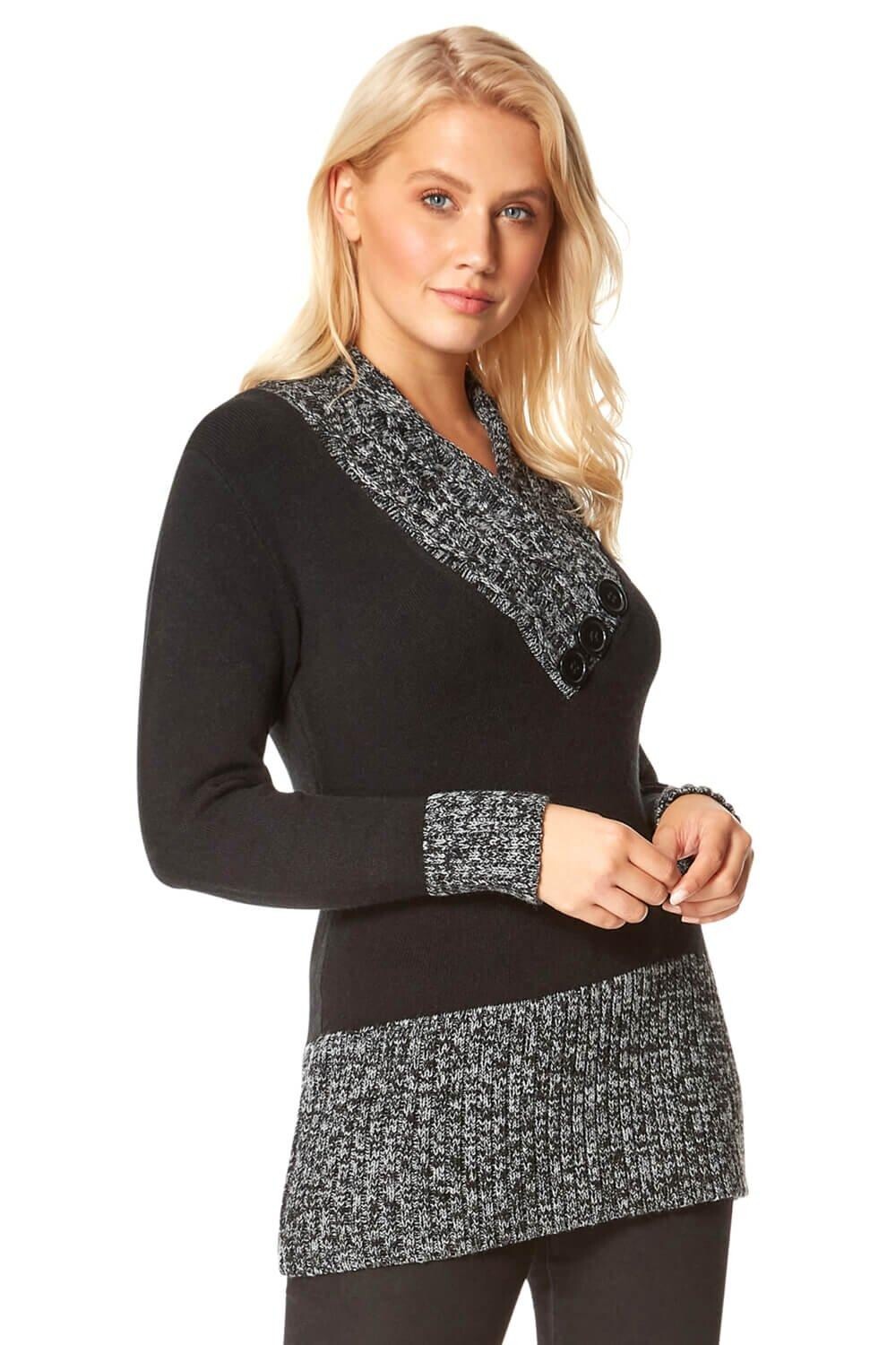 Джемпер с V-образным вырезом и пуговицами Roman, черный
Джемпер с V-образным вырезом и пуговицами Roman, черный