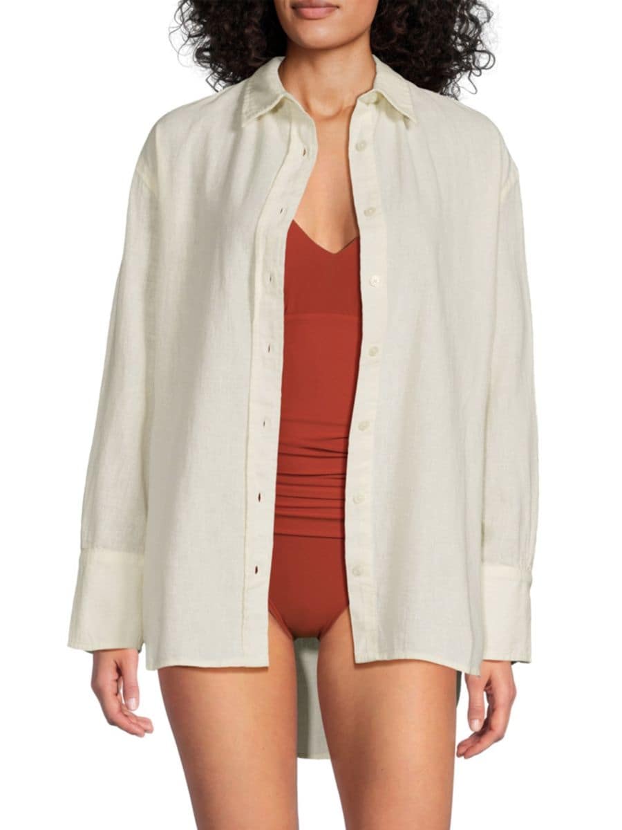 Однотонная свободная рубашка для отдыха Beach Life by Gottex, кремовый
Однотонная свободная рубашка для отдыха Beach Life by Gottex, кремовый