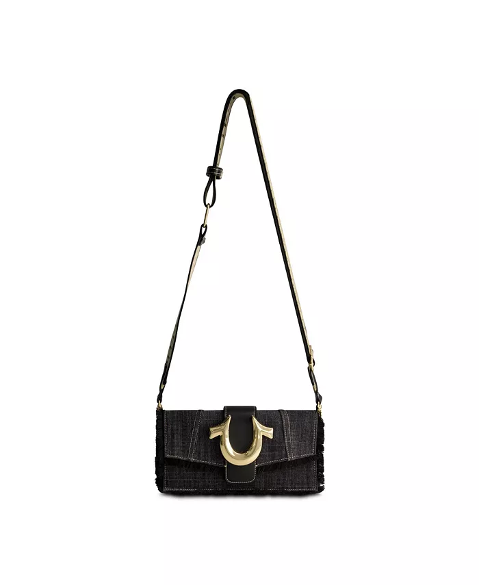 Рваная джинсовая сумка с клапаном и ремнем с логотипом True Religion, черный
Рваная джинсовая сумка с клапаном и ремнем с логотипом True Religion, черный