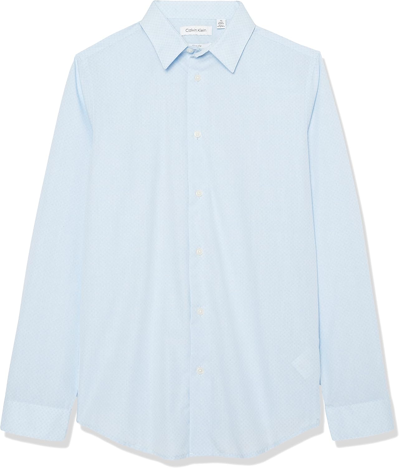 Рубашка Calvin Klein для мальчиков с длинными рукавами, узором, застежкой на пуговицы, манжетами и подолом, Light Blue Heathered
Рубашка Calvin Klein для мальчиков с длинными рукавами, узором, застежкой на пуговицы, манжетами и подолом, Light Blue Heathered