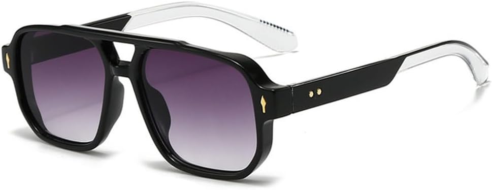 Винтажные мужские солнцезащитные очки с двойной перемычкой, модные очки с прозрачными линзами Ocean, женские солнцезащитные очки с заклепками, защита от ультрафиолета UV400 HYYZZC, Black Clear Gray
Винтажные мужские солнцезащитные очки с двойной перемычкой, модные очки с прозрачными линзами Ocean, женские солнцезащитные очки с заклепками, защита от ультрафиолета UV400 HYYZZC, Black Clear Gray