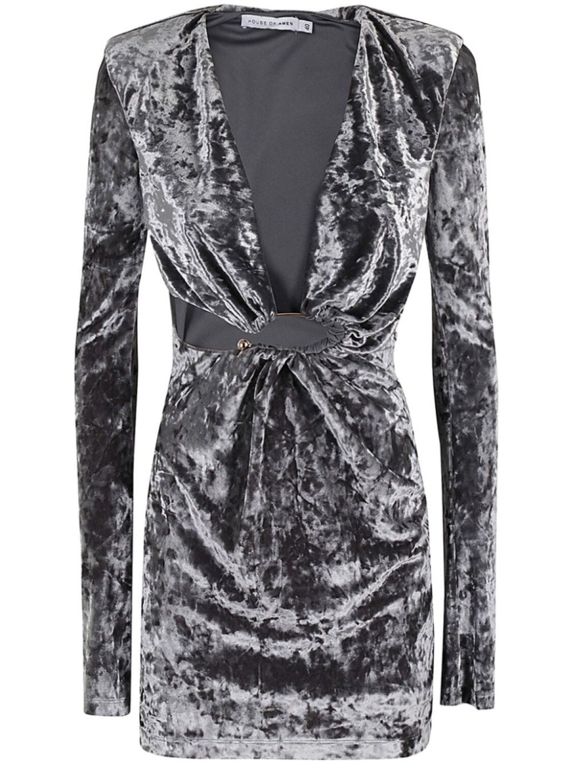 Мини-платье из бархата Amen, серый 
Мини-платье из бархата Amen, серый